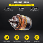 VEVOR Electric Chain Hoist, 2200 lbs Load Capacity, 13 ft Lifting Height, 11 ft/min Speed, 230V, Single Phase Overhead Crane with G80 Chain, 10.8 ft Wired Remote Control for Garage, Shop, Hotel, Home