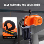 VEVOR Electric Chain Hoist, 330 lbs Load Capacity, 10 ft Lifting Height, 7.5 ft/min Speed, 230V, Single Phase Overhead Crane with G80 Chain, 10 ft Wired Remote Control for Garage, Shop, Hotel, Home