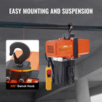 VEVOR Electric Chain Hoist Single Phase Crane Hoist 499 kg Load 457.2 cm Lifting