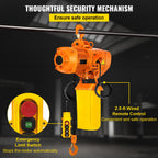 VEVOR Electric Chain Hoist, 2200 lbs Load Capacity, 13 ft Lifting Height, 11 ft/min Speed, 230V, Single Phase Overhead Crane with G80 Chain, 10.8 ft Wired Remote Control for Garage, Shop, Hotel, Home
