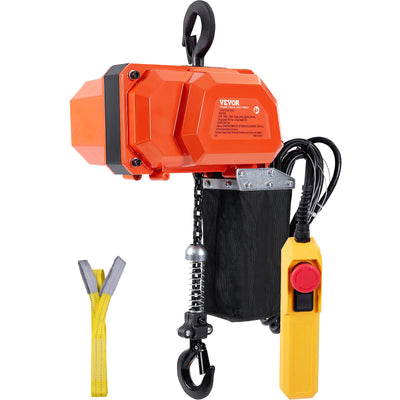 VEVOR Electric Chain Hoist, 330 lbs Load Capacity, 10 ft Lifting Height, 7.5 ft/min Speed, 230V, Single Phase Overhead Crane with G80 Chain, 10 ft Wired Remote Control for Garage, Shop, Hotel, Home
