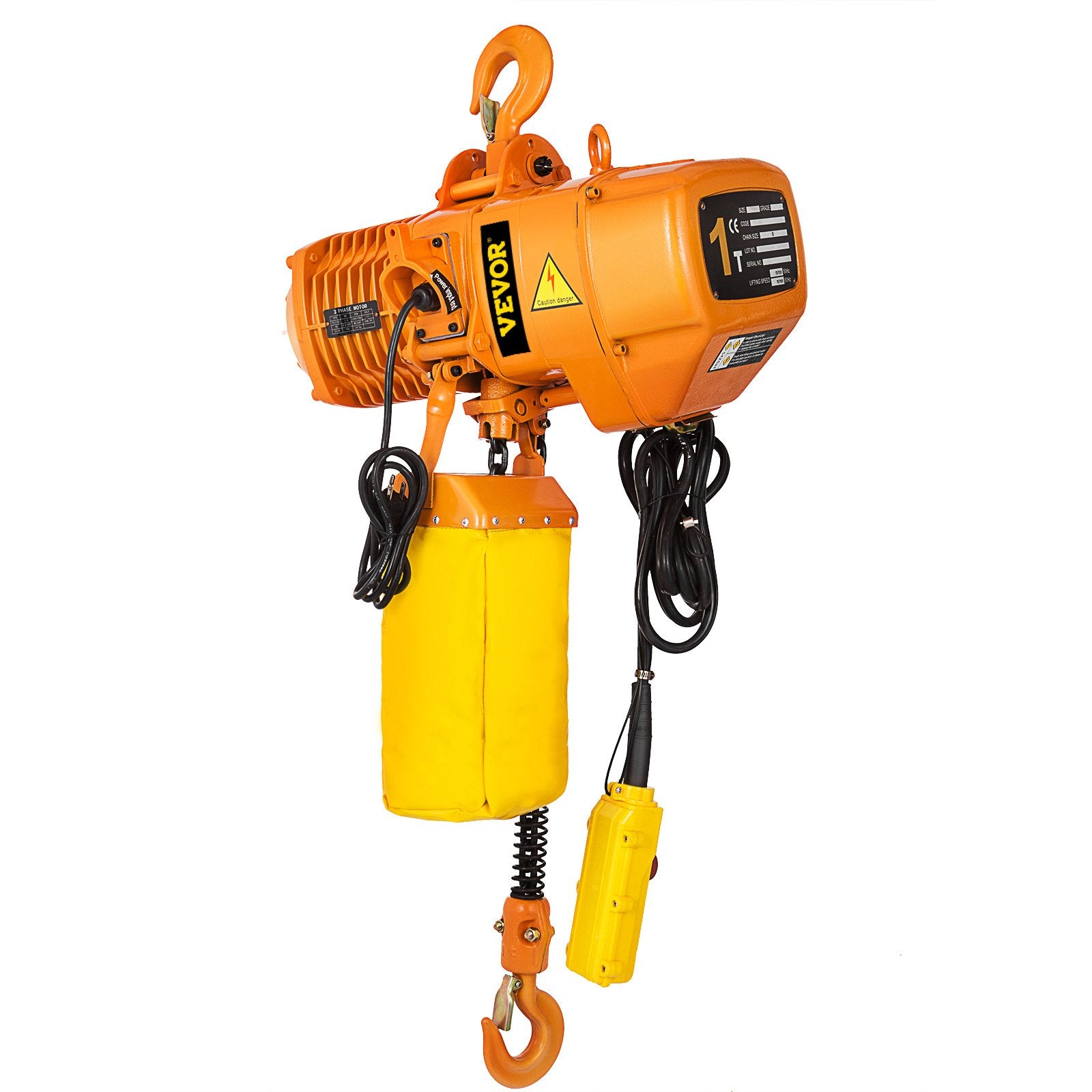 VEVOR Electric Chain Hoist, 2200 lbs Load Capacity, 13 ft Lifting Height, 11 ft/min Speed, 230V, Single Phase Overhead Crane with G80 Chain, 10.8 ft Wired Remote Control for Garage, Shop, Hotel, Home