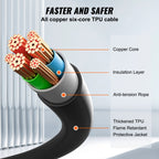 VEVOR Type 2 to Type 2 EV Charging Cable, 32Amp, 22kW 7 Meters Three Phase Electric Vehicle Car Charging Cable, IP66 Waterproof w Carry Bag, for IEC62196 EV & Plug-in Hybrid Electric Vehicle, CE&TUV