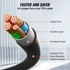 VEVOR Type 2 to Type 2 EV Charging Cable, 16Amp, 3.6kW 5 Meters Single Phase Electric Vehicle Car Charging Cable, IP66 Waterproof w Carry Bag, for IEC62196 EV & Plug-in Hybrid Electric Vehicle, CE&TUV