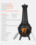 VEVOR Chiminea, 22 Inch Outdoor Wood Burning Firepit, Spherical Fireplace for BBQ & Warming, Aluminum Wooden Fire Pit with Grill Mesh, Chimney Coat & Rustproof Chiminea Lid, for Patio/Garden/Backyard