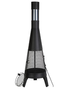 VEVOR Chiminea, 20 Inch Outdoor Wood Burning Firepit, Conical Fireplace for BBQ & Warming, Outside Wooden Fire Pit with Grill Mesh, Chimney Coat & Rustproof Chiminea Lid, for Patio, Garden, Backyard