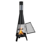 VEVOR Chiminea, 20 Inch Outdoor Wood Burning Firepit, Conical Fireplace for BBQ & Warming, Outside Wooden Fire Pit with Grill Mesh, Chimney Coat & Rustproof Chiminea Lid, for Patio, Garden, Backyard