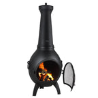 VEVOR Chiminea, 18 Inch Outdoor Wood Burning Firepit, Spherical Fireplace for BBQ & Warming, Outside Wooden Fire Pit with Grill Mesh, Chimney Coat & Rustproof Chiminea Lid, for Patio, Garden, Backyard