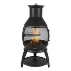 VEVOR Chiminea, 22 Inch Outdoor Wood Burning Firepit, Iron Spherical Fireplace for BBQ & Warming, Wooden Fire Pit with Grill Mesh, Chimney Coat & Rustproof Chiminea Lid, for Patio, Garden, Backyard