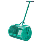 VEVOR Compost Spreader, 24 in Wide Peat Moss Spreader with Push/Tow Handle, 4 Heights Adjustable, Powder-Coated Steel Garden Peat Moss Roller, Heavy Duty Grass Seed Spreaders for Planting Seeding