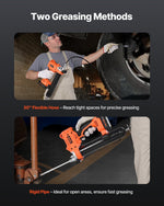 VEVOR Cordless Grease Gun, 8000 PSI Max Pressure, Battery Operated Grease Gun with LED Light & 35.4-inch Long Hose, Compatible with 18V Makita Batteries, For Greasing Vehicles or Machines(Tool Only)
