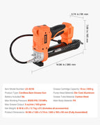 VEVOR Cordless Grease Gun, 8000 PSI Max Pressure, Battery Operated Grease Gun with LED Light & 35.4-inch Long Hose, Compatible with 18V Makita Batteries, For Greasing Vehicles or Machines(Tool Only)