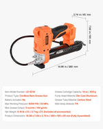 VEVOR Cordless Grease Gun, 8000 PSI Max Pressure, Battery Operated Grease Gun with LED Light & 35.4-inch Long Hose, Compatible with 18V Makita Batteries, For Greasing Vehicles or Machines(Tool Only)