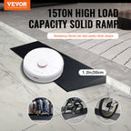 VEVOR 3 cm Rise Cuttable Threshold Ramp for Sweeping Robot, 90 cm Wide Natural Rubber Wheelchair Ramp, Non-Slip Solid Rubber Ramp with Double-Sided Tape for Doorways, Driveways, Bathroom, Smooth Tile