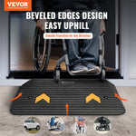 VEVOR Upgraded Rubber Threshold Ramp, 3" Rise Door Ramp with 1 Channel, Natural Rubber Car Ramp with Non-Slip Textured Surface, 33069 lbs Load Capacity Curb Ramp for Wheelchair and Scooter