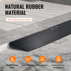 VEVOR 4.06 cm Rise Cuttable Threshold Ramp for Sweeping Robot, 90 cm Wide Natural Rubber Wheelchair Ramp, Non-Slip Solid Rubber Ramp with Double-Sided Tape for Doorways, Driveways, Bathroom, Smooth Tile