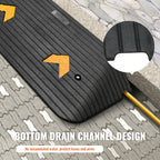 VEVOR Upgraded Rubber Threshold Ramp, 3" Rise Door Ramp with 1 Channel, Natural Rubber Car Ramp with Non-Slip Textured Surface, 33069 lbs Load Capacity Curb Ramp for Wheelchair and Scooter