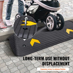 VEVOR Upgraded Rubber Threshold Ramp, 3.8 cm Rise Wheelchair Ramp Doorway, Natural Curb Ramp Rated 15000 kg Load Capacity, Non-Slip Textured Surface Rubber Curb Ramp for Wheelchair and Scooter