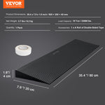 VEVOR 4.06 cm Rise Cuttable Threshold Ramp for Sweeping Robot, 90 cm Wide Natural Rubber Wheelchair Ramp, Non-Slip Solid Rubber Ramp with Double-Sided Tape for Doorways, Driveways, Bathroom, Smooth Tile