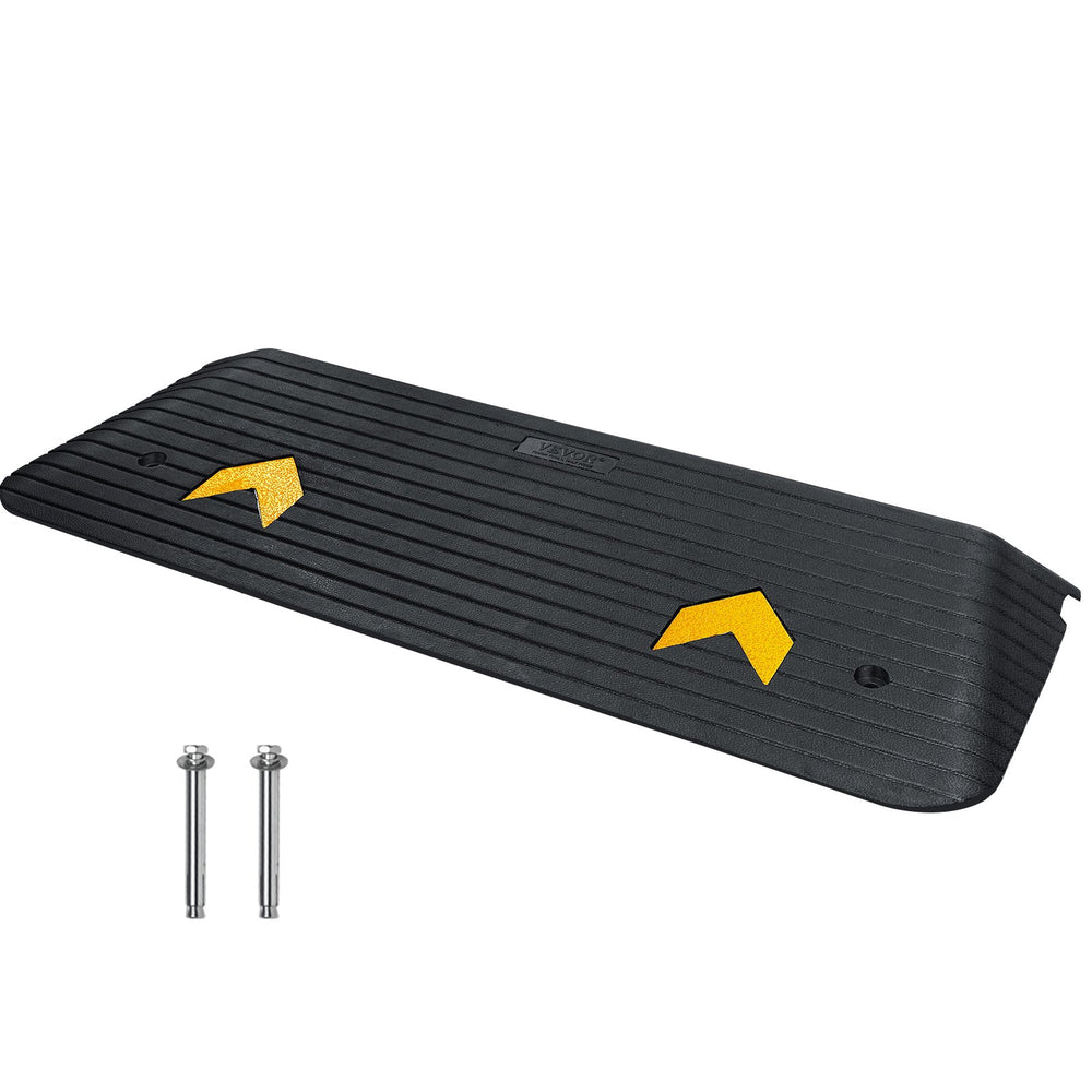 VEVOR Upgraded Rubber Threshold Ramp, 3.8 cm Rise Wheelchair Ramp Doorway, Natural Curb Ramp Rated 15000 kg Load Capacity, Non-Slip Textured Surface Rubber Curb Ramp for Wheelchair and Scooter