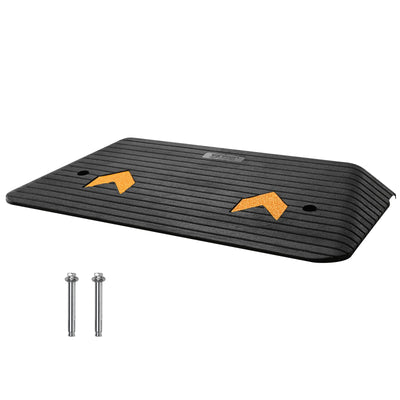 VEVOR Upgraded Rubber Threshold Ramp, 3" Rise Door Ramp with 1 Channel, Natural Rubber Car Ramp with Non-Slip Textured Surface, 33069 lbs Load Capacity Curb Ramp for Wheelchair and Scooter