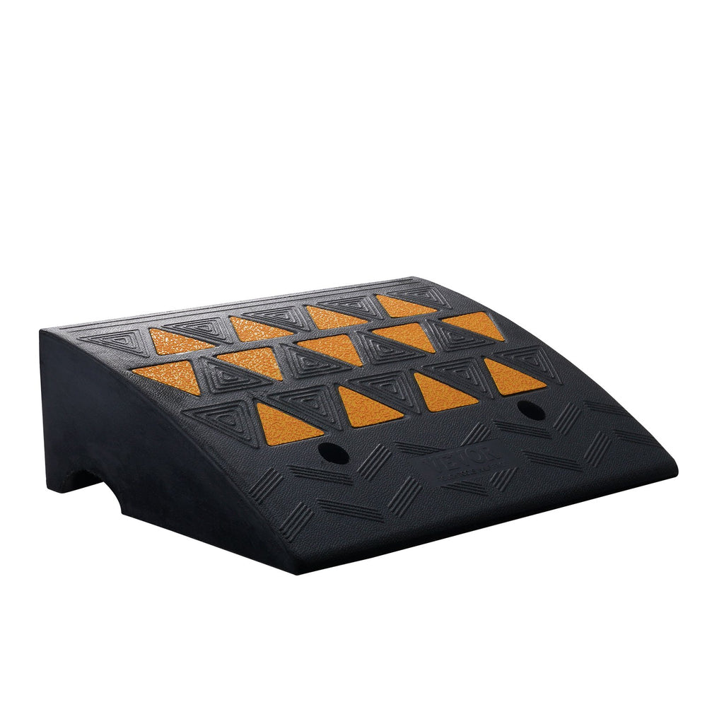 VEVOR Rubber Curb Ramp 15.2 cm Rise Height Sidewalk Curb Ramp, 37 cm Width 49.1 cm Length Driveway Ramp for Curb, 15T Heavy Duty Rubber Ramp for Forklifts, Trucks, Buses, Cars, Wheelchairs, Bikes