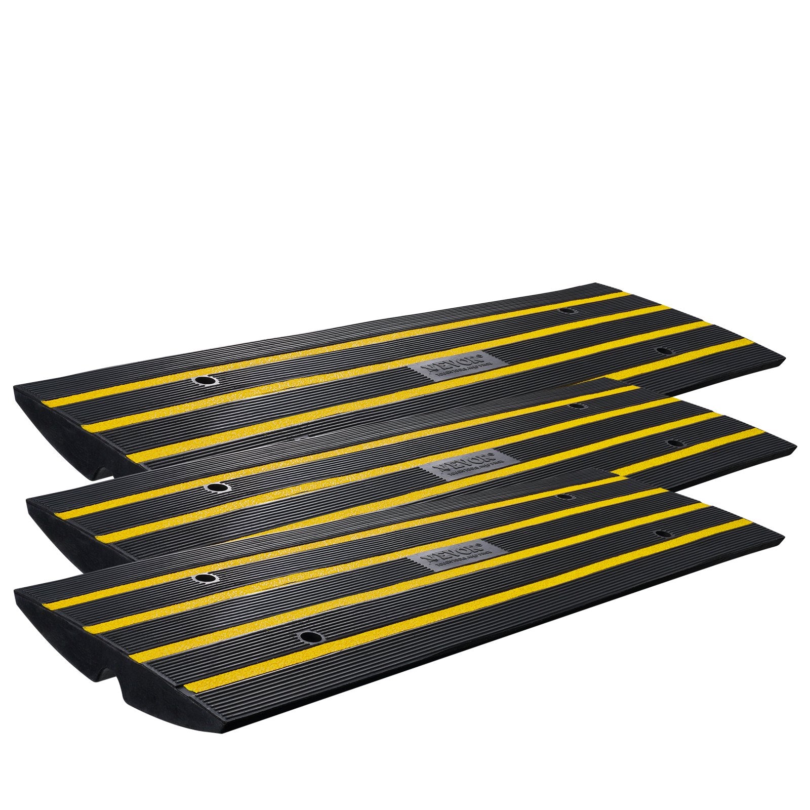 VEVOR Curb Ramp Rubber Driveway Ramp 3 Pack 2.6" Rise 15T Load Threshold Ramp
