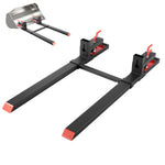 VEVOR Pallet Forks, 1814 kg Clamp on Pallet Forks, 149 cm Total Length Heavy-Duty Tractor Fork with Adjustable Stabilizer Bar for Tractor Attachments, Loader Bucket, and Skid Steer, Black
