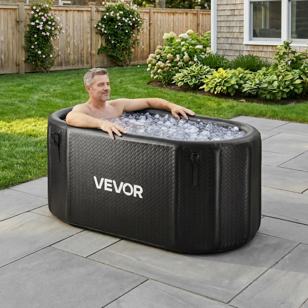 VEVOR Cold Plunge Tub, 817 L, Inflatable Ice Bath Tub Compatible with Water Chillers, Portable Cold Water Bathtub with Insulated Lid, for Athletes Recovery, 1500 x 800 x 760 mm (Chiller Not Included)