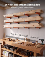 VEVOR Lumber Rack, 3-Tier 4-Pack 50 kg per Tier, Foldable Wood Storage, Wall-mounted for Garages, Workshops, Warehouse, Basement, Heavy-Duty Cantilever Arms, Locking Pins, Steel, Orange &amp; Black