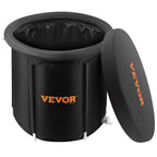 VEVOR Ice Bath Tub, 85 cm Long Cold Water Therapy Plunge Tub for Athletes, Portable Outdoor Ice Barrel Plunge Pool for Recovery, 398L Inflatable Folding Bathtub with Cover, Home Ice Pod for Adult