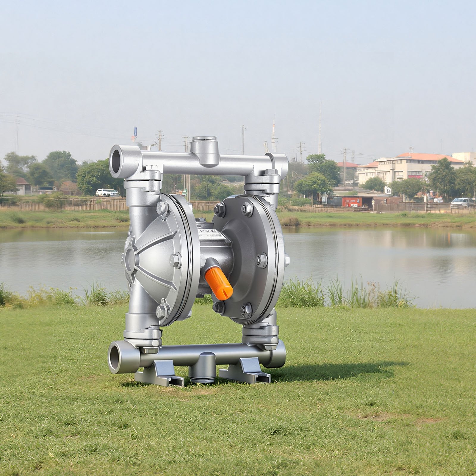 VEVOR Air Operated Double Diaphragm Pump, 25 L/min Max, Standard Inlet & Outlet Air Pneumatic Waste Oil Transfer Pump, Aluminum Alloy Body, Dual Diaphragms, for Diesel, Grease, Kerosene, Gasoline