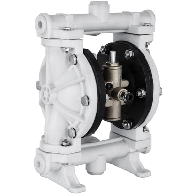 VEVOR Air-Operated Double Diaphragm Pump, Inlet & Outlet, Polypropylene Body, 9.46 L/min, PTFE Diaphragm Pneumatic Transfer Pump for Petroleum, Diesel, Oil & Low Viscosity Fluids