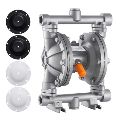 VEVOR Air Operated Double Diaphragm Pump, 25 L/min Max, Standard Inlet & Outlet Air Pneumatic Waste Oil Transfer Pump, Aluminum Alloy Body, Dual Diaphragms, for Diesel, Grease, Kerosene, Gasoline
