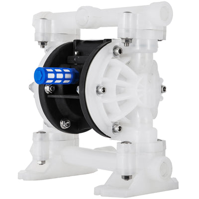 VEVOR Air Double Diaphragm Pump 7GPM 100PSI Polypropylene Diaphragm Water Pump with 1.3 cm Inlet & Outlet Ports Air Pump Diaphragm 6900.7 cm Max Head Air-operated Diaphragm Pump with Sealed Ball Valve