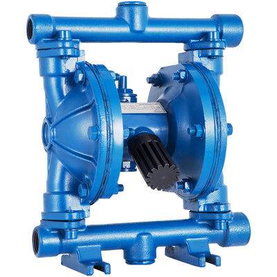 VEVOR Air-Operated Double Diaphragm Pump, 1/2 in Inlet & Outlet, Cast Iron Body, 3 GPM & Max 90 PSI, Nitrile Diaphragm Pneumatic Transfer Pump for Petroleum, Diesel, Oil & Low Viscosity Fluids