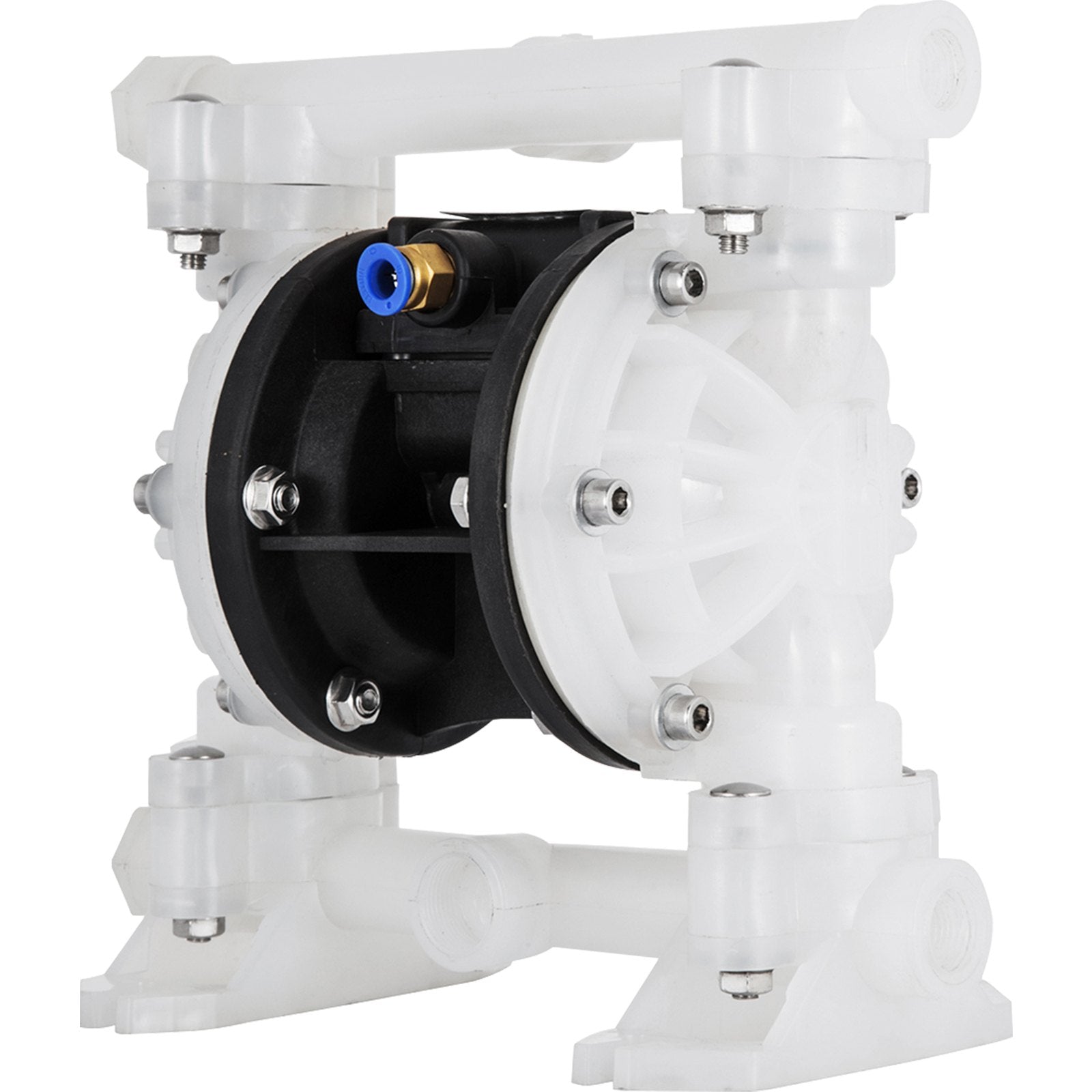 VEVOR Air Double Diaphragm Pump 7GPM 100PSI Polypropylene Diaphragm Water Pump with 1.3 cm Inlet & Outlet Ports Air Pump Diaphragm 6900.7 cm Max Head Air-operated Diaphragm Pump with Sealed Ball Valve