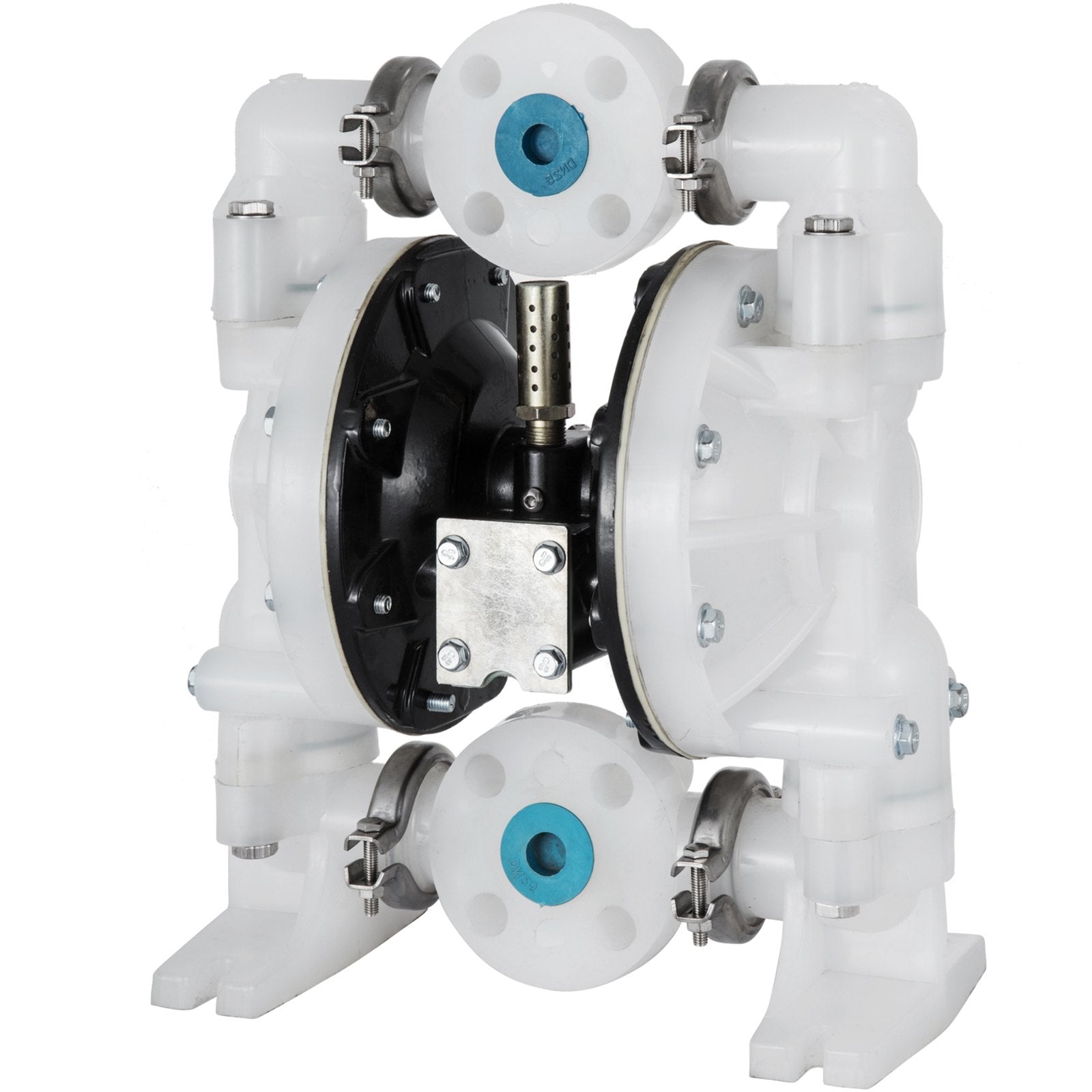 VEVOR Air-Operated Double Diaphragm Pump 25.4mm(1 inch) Inlet/Outlet 113 L/min(30GPM) Polypropylene Max 7 bar(100PSI) for Chemical and Industrial Use