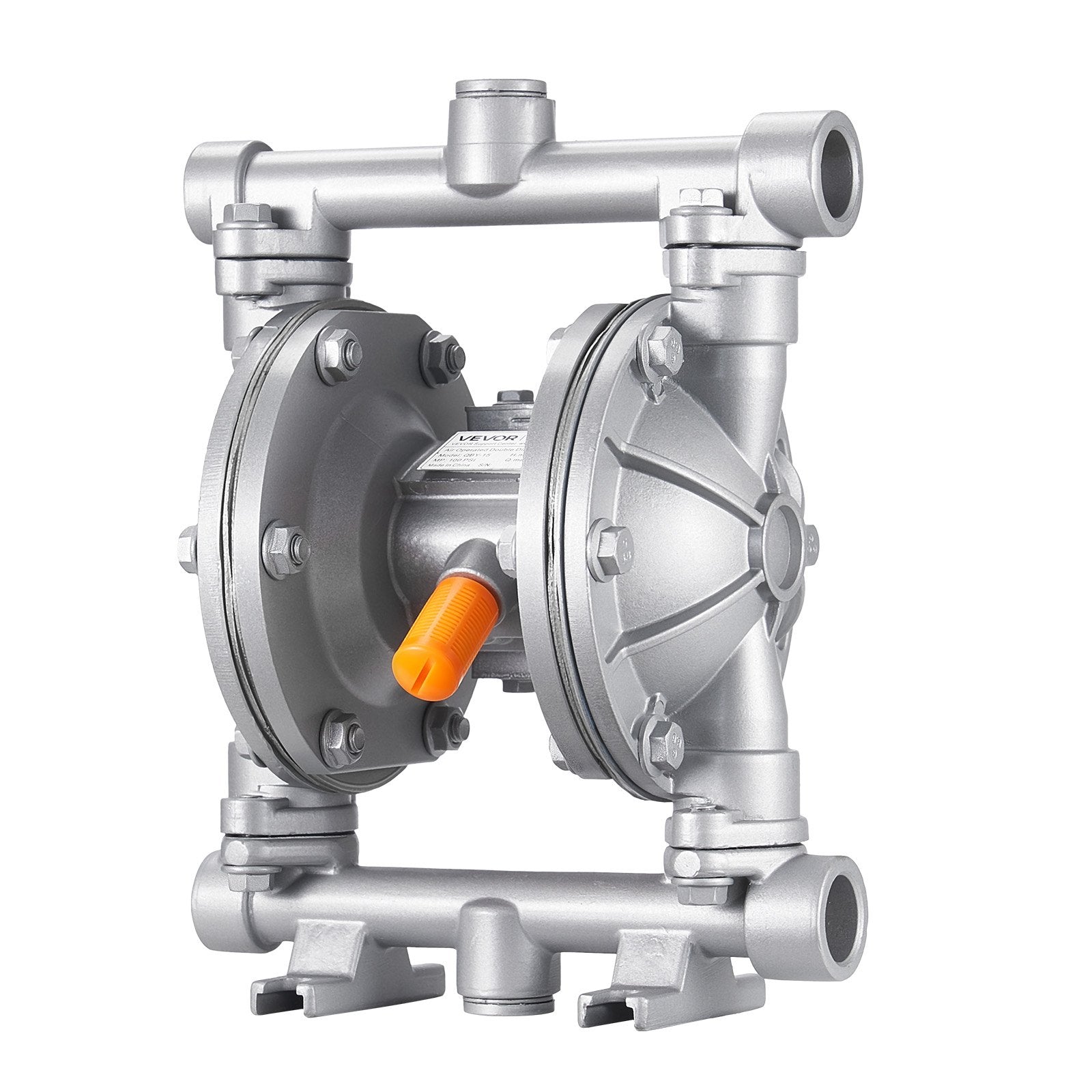 VEVOR Air Operated Double Diaphragm Pump, 25 L/min Max, Standard Inlet & Outlet Air Pneumatic Waste Oil Transfer Pump, Aluminum Alloy Body, Dual Diaphragms, for Diesel, Grease, Kerosene, Gasoline
