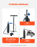 VEVOR Scuba Tank, 1L Portable Diving Tank, Diving Oxygen Cylinder Support 15-20 Minutes Underwater Breathing, 98.43 ft Diving Depth, Refillable Snorkel Air Tank with Pump for Underwater Exploration