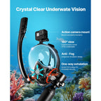 VEVOR Scuba Tank, 0.5L Portable Scuba Diving Tank, Diving Oxygen Cylinder Supports 5-10 Minutes Underwater Breathing, 32.81 ft Diving Depth, Lung Tank Kit with Snorkel Mask for Underwater Exploration