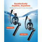 VEVOR Scuba Tank, 0.5L Portable Scuba Diving Tank, Diving Oxygen Cylinder Supports 5-10 Minutes Underwater Breathing, 32.81 ft Diving Depth, Lung Tank Kit with Snorkel Mask for Underwater Exploration