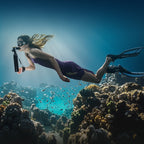 VEVOR Scuba Tank, 0.5L Portable Diving Tank, Diving Oxygen Cylinder Support 5-10 Minutes Underwater Breathing, 98.43 ft Diving Depth, Refillable Snorkel Air Tank with Pump for Underwater Exploration