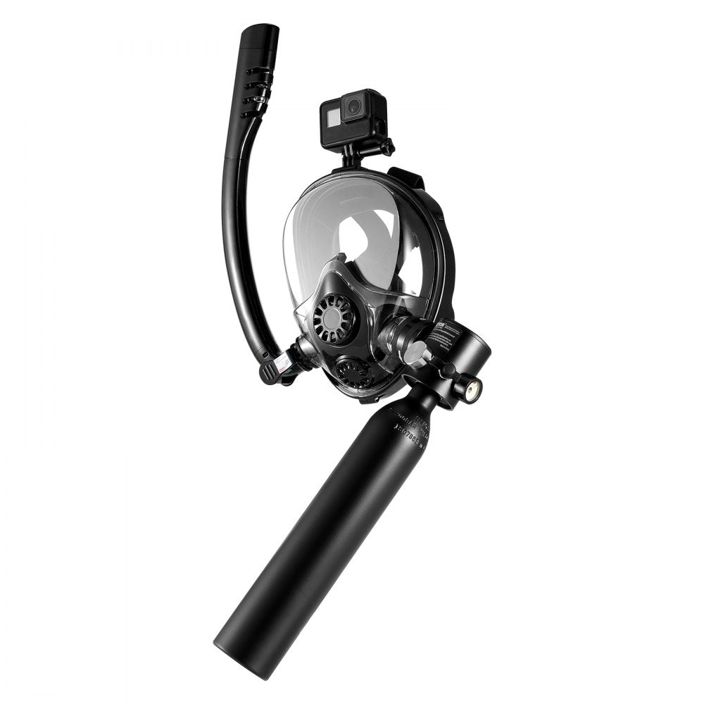 VEVOR Scuba Tank, 0.5L Portable Scuba Diving Tank, Diving Oxygen Cylinder Supports 5-10 Minutes Underwater Breathing, 32.81 ft Diving Depth, Lung Tank Kit with Snorkel Mask for Underwater Exploration