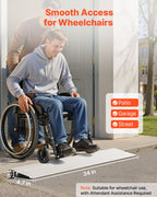 VEVOR Door Threshold Ramp, 26 mm Rise, Aluminum Alloy Threshold Ramp Rated 363 kg Load Capacity, Handicap Ramps for Home Steps for Wheelchair, Scooters, Power Chairs, Walkers, Bicycle, Tricycle