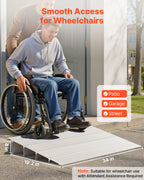VEVOR Door Threshold Ramp, 115 mm Rise, Aluminum Alloy Threshold Ramp Rated 363 kg Load Capacity, Handicap Ramps for Home Steps for Wheelchair, Scooters, Power Chairs, Walkers, Bicycle, Tricycle