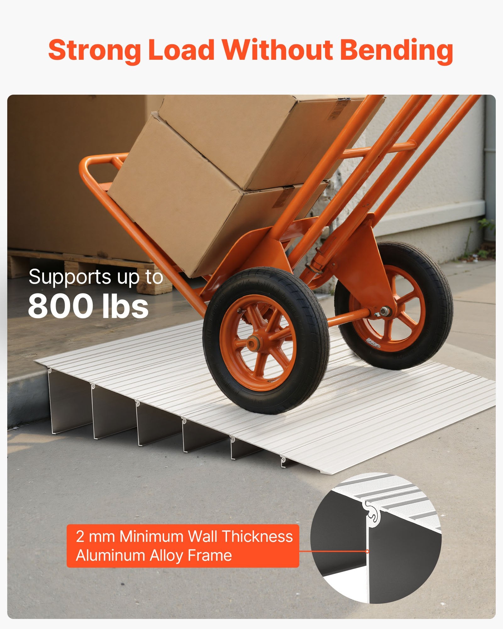 VEVOR Door Threshold Ramp 138 mm Rise Threshold Ramp for Wheelchair Rated 363 kg