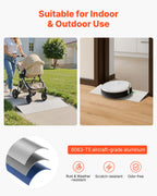 VEVOR Door Threshold Ramp, 59 mm Rise, Aluminum Alloy Threshold Ramp Rated 363 kg Load Capacity, Handicap Ramps for Home Steps for Wheelchair, Scooters, Power Chairs, Walkers, Bicycle, Tricycle