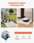 VEVOR Door Threshold Ramp, 138 mm Rise, Aluminum Alloy Threshold Ramp Rated 363 kg Load Capacity, Handicap Ramps for Home Steps for Wheelchair, Scooters, Power Chairs, Walkers, Bicycle, Tricycle