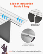 VEVOR Door Threshold Ramp, 115 mm Rise, Aluminum Alloy Threshold Ramp Rated 363 kg Load Capacity, Handicap Ramps for Home Steps for Wheelchair, Scooters, Power Chairs, Walkers, Bicycle, Tricycle